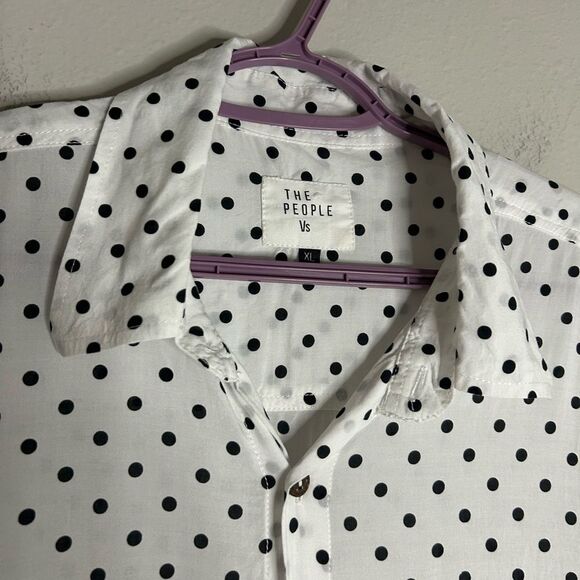 The People Vs. Polka Dot Tunic Length Button Down Shirt - Picture 8 of 11